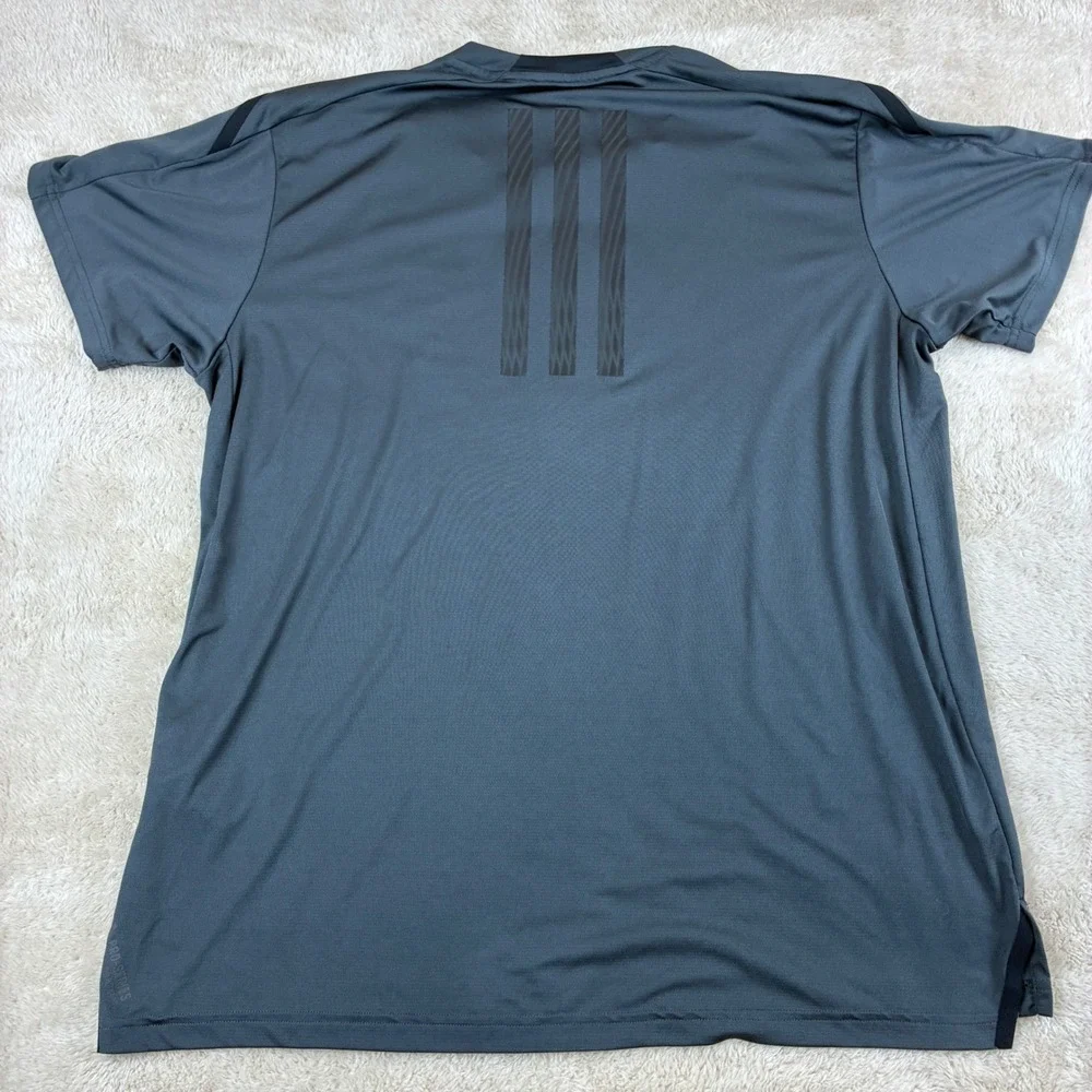 Adidas Mens Shirt XL Polyester Grey Training Performance Gym Workout  Active